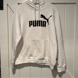 Puma Men's White Crewneck Sweater with Black Logo